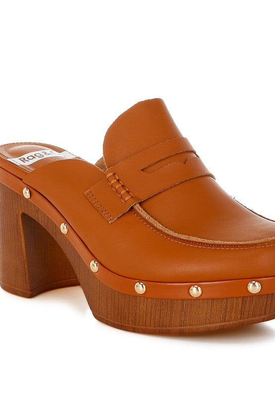 Lyrac Recycled Leather Platform Clogs