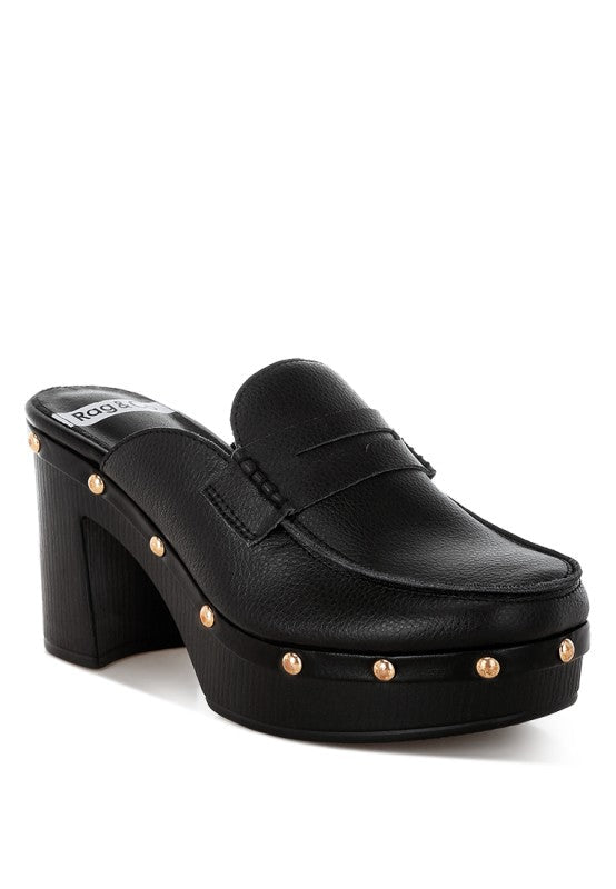 Lyrac Recycled Leather Platform Clogs