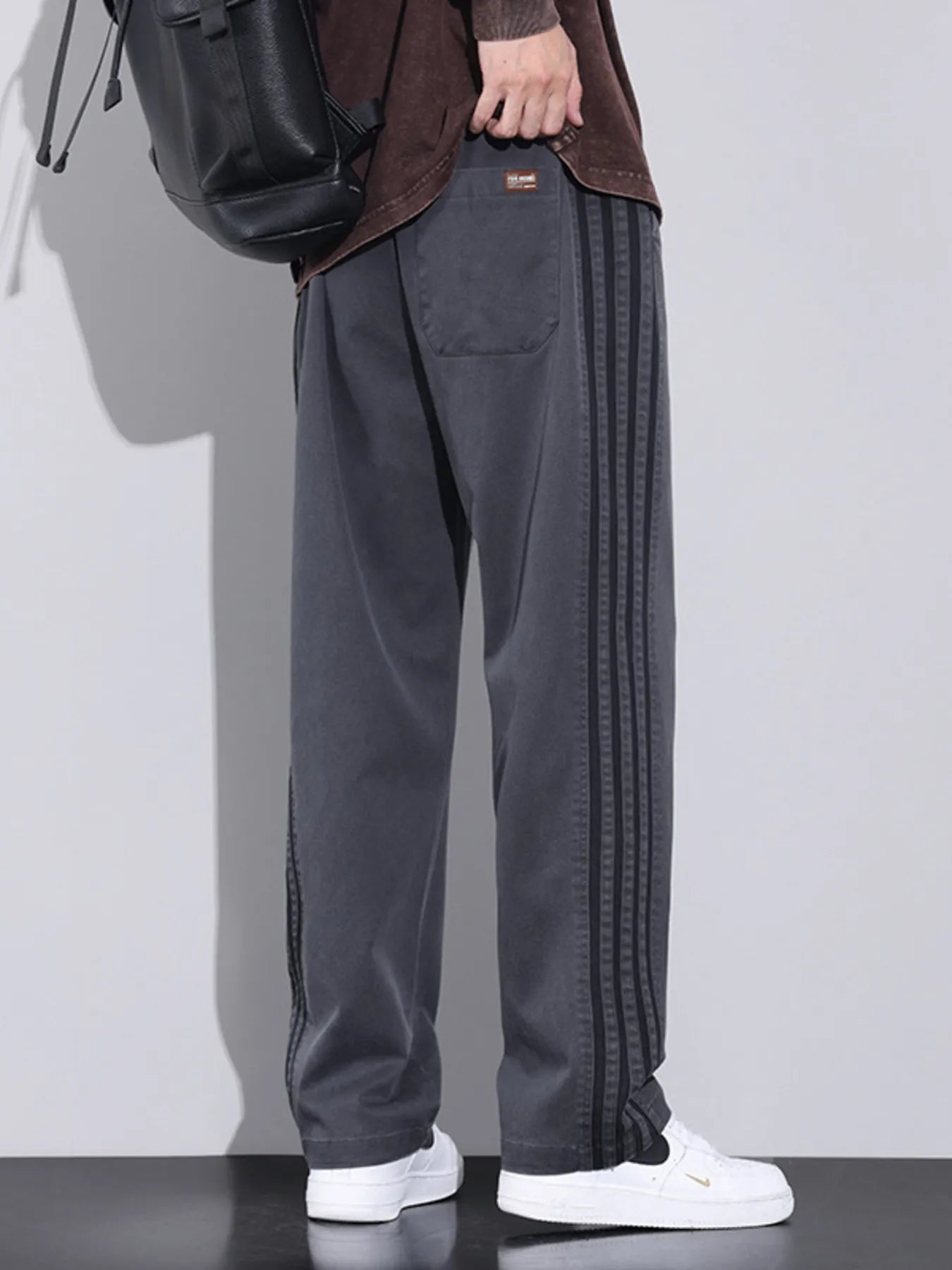 Men's Plus Size Casual Loose Fit Stripes Pants
