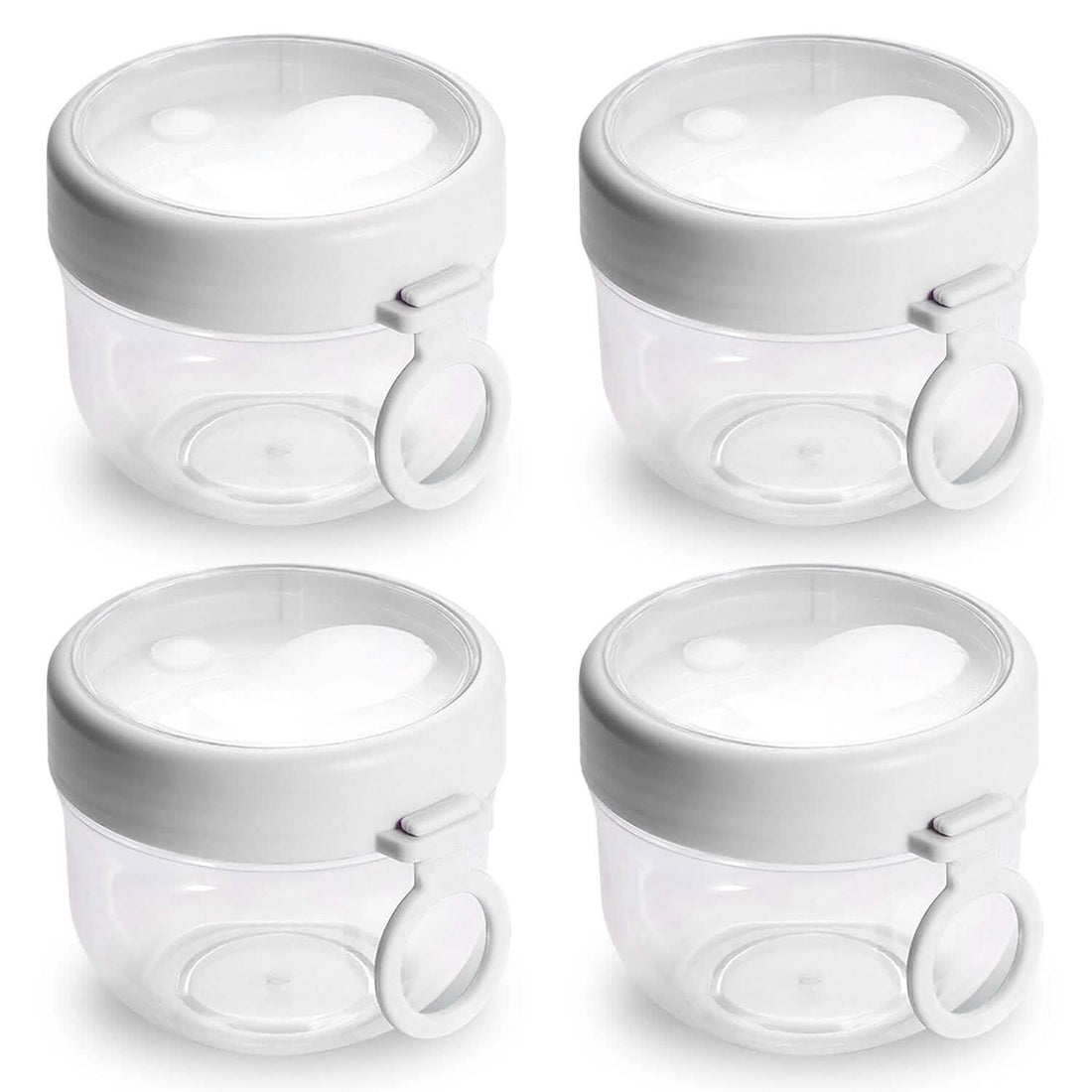 4-Piece: 20 Oz Oat Containers with Lids and Folding Spoons