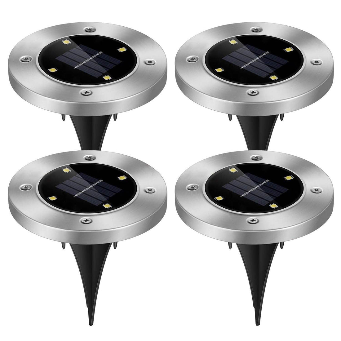 4-Pieces: Solar Waterproof Ground Light