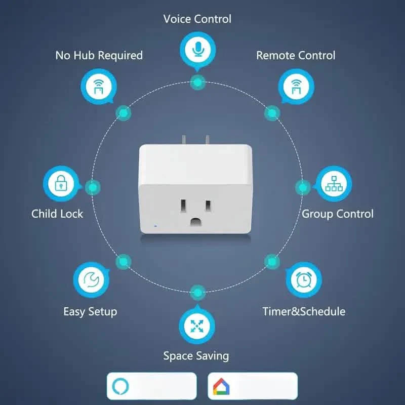 2-Pack: WiFi Smart Plug – 15A, Timer &amp; App Control, Works with Alexa &amp; Google Home