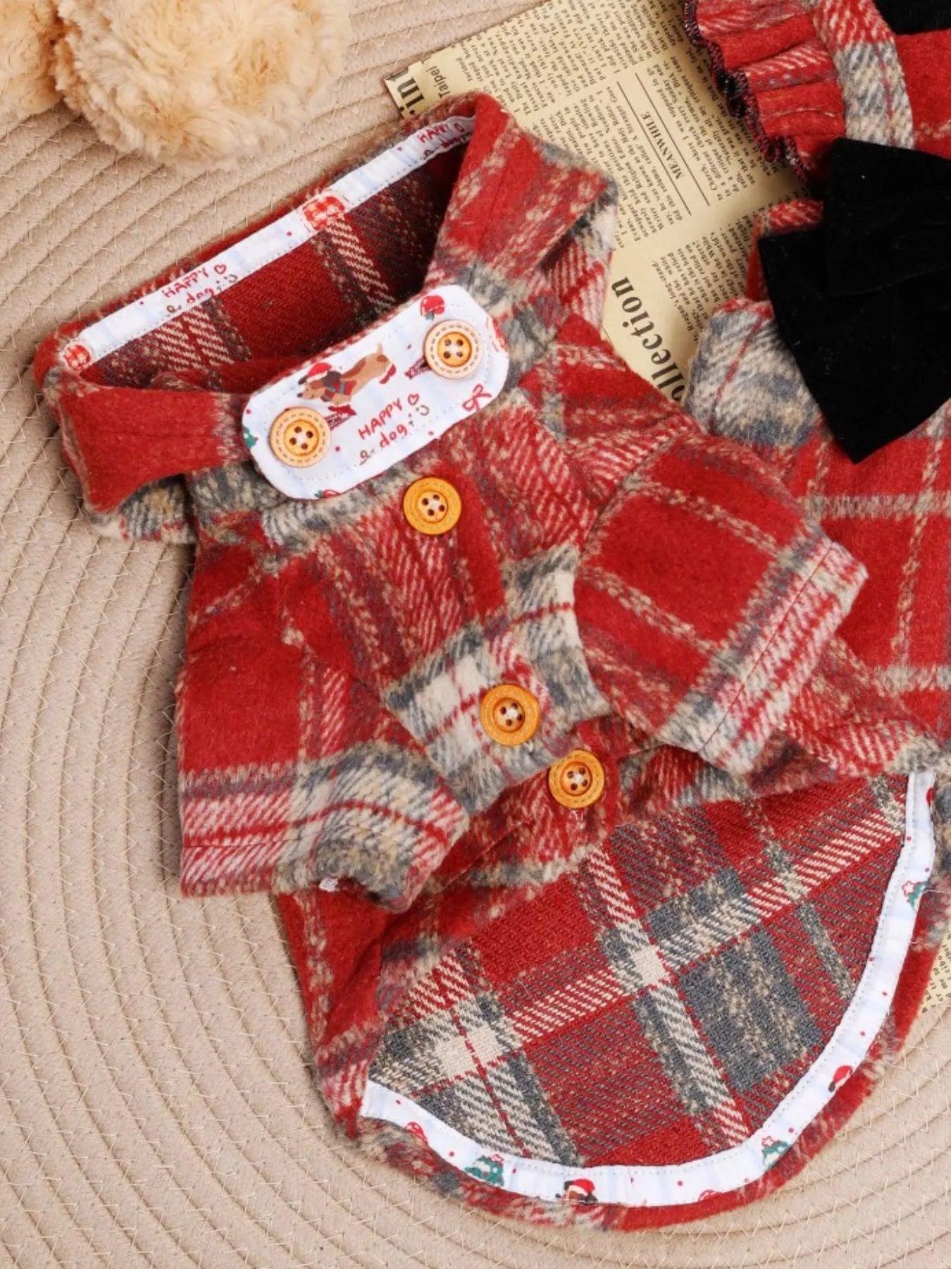 Plaid Button - Down Pet Coat with Hood - Loving It Shop