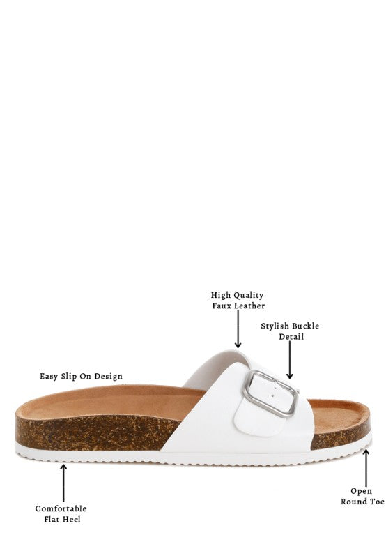 Aranda Buckled Slide-On Sandals