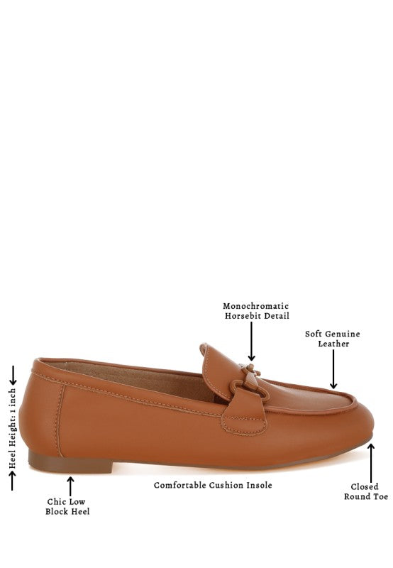 Taranis Monochromatic Horsebit Loafers