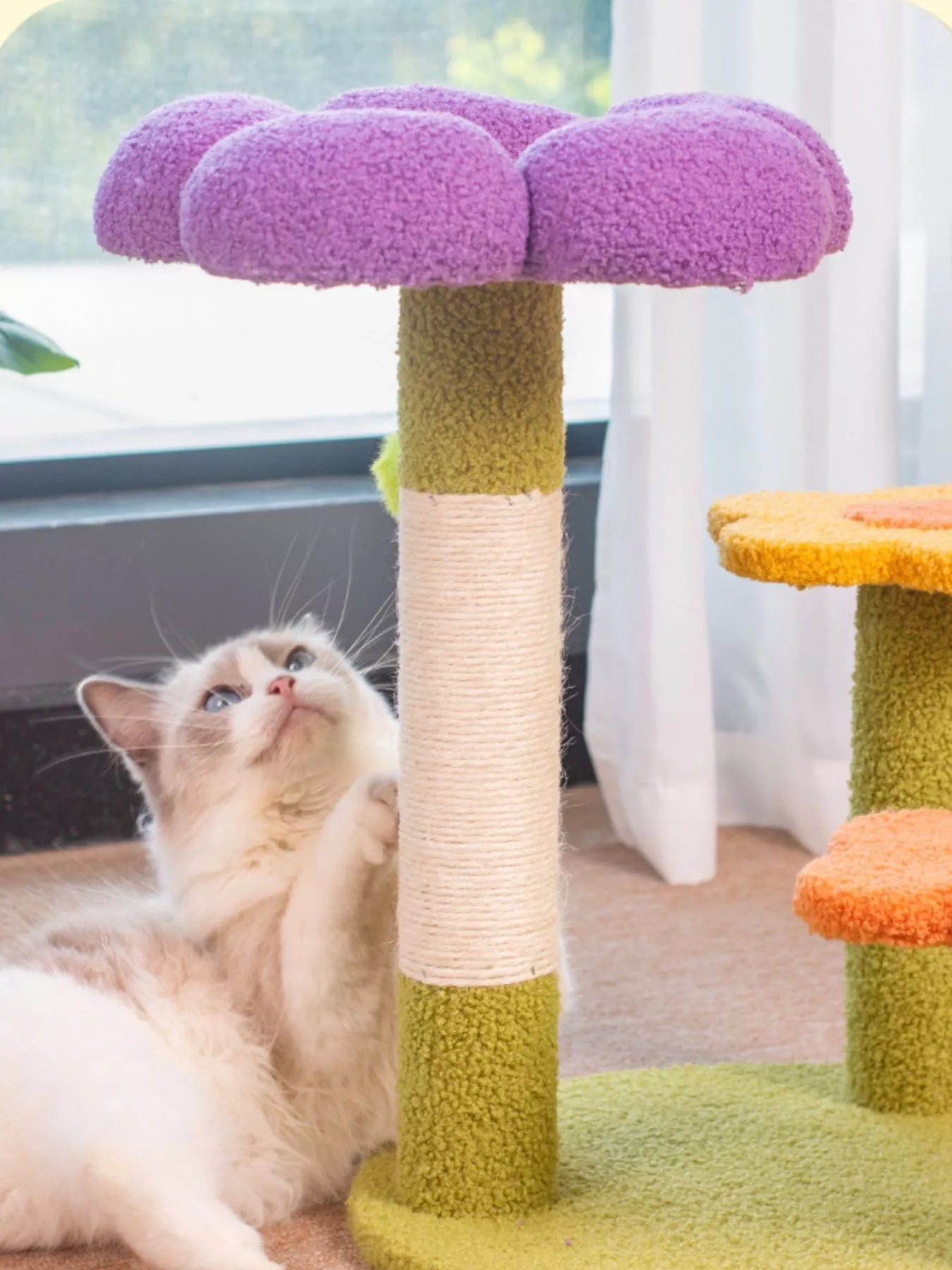 Flower Design Cat Tree with Scratching Post - Loving It Shop
