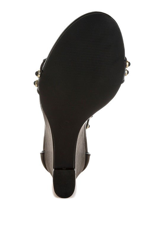 Nidara Studs Embellished Genuine Leather Sandals - Loving It Shop