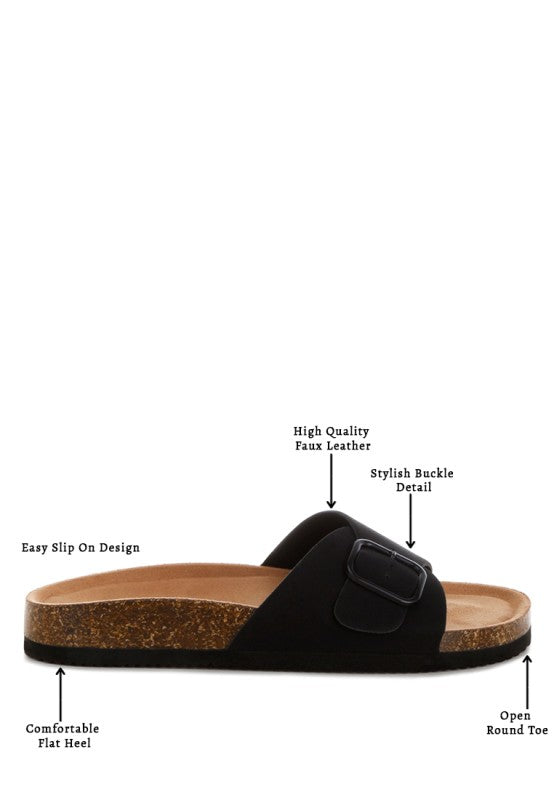 Aranda Buckled Slide-On Sandals