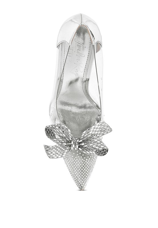 Erika Rhinestones Embellished Clear Pump Shoes