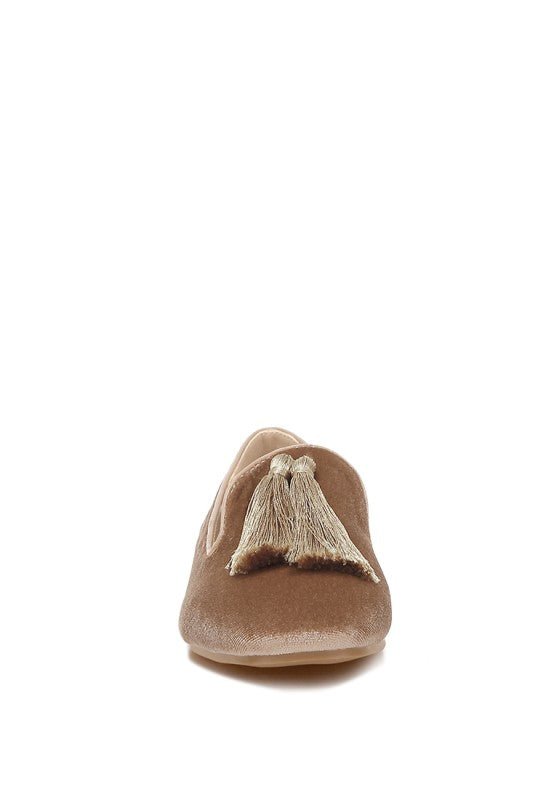 Tromso Iconic Tassel Detail Velvet Loafers - Loving It Shop