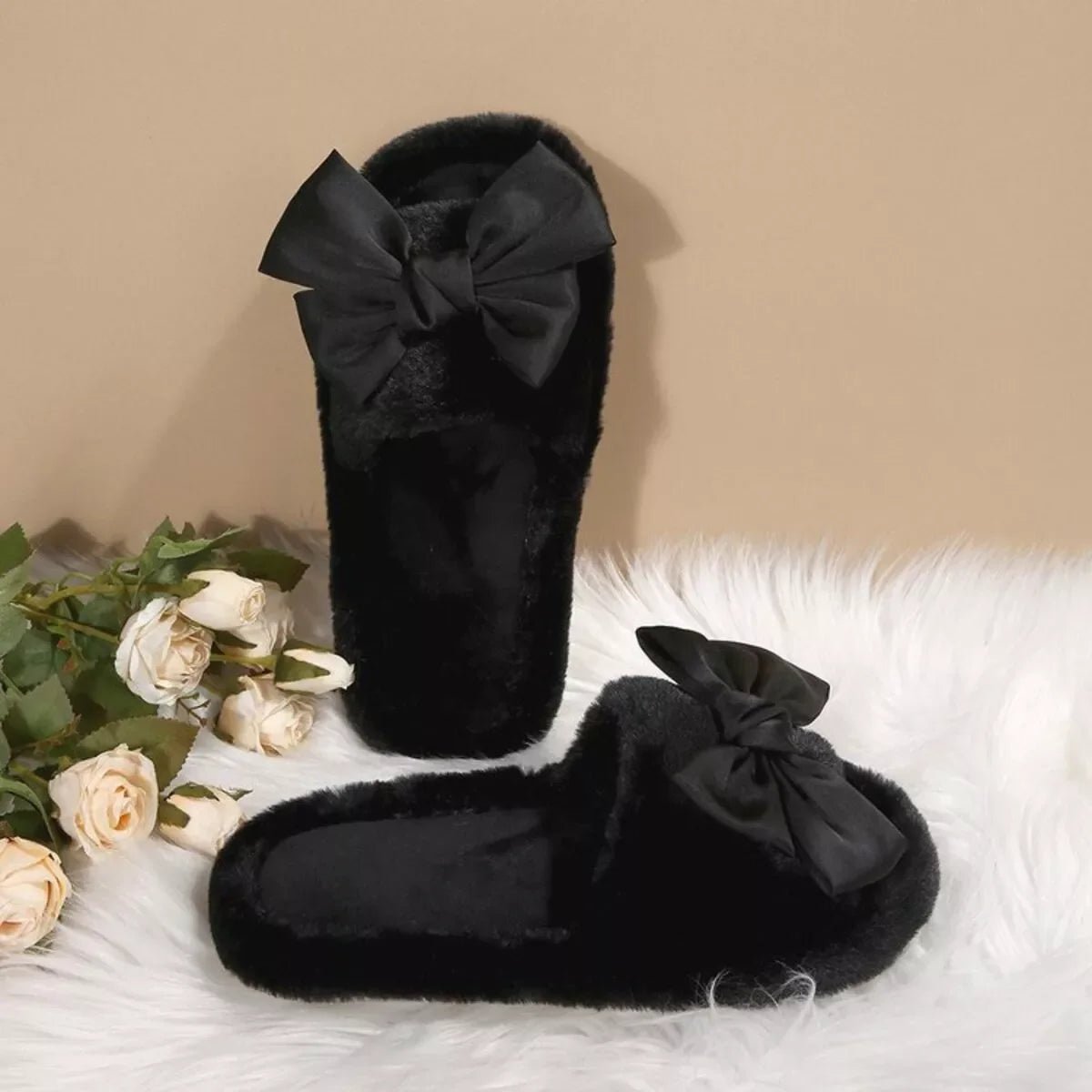 Bow Open Toe Flats Slippers - Loving It Shop