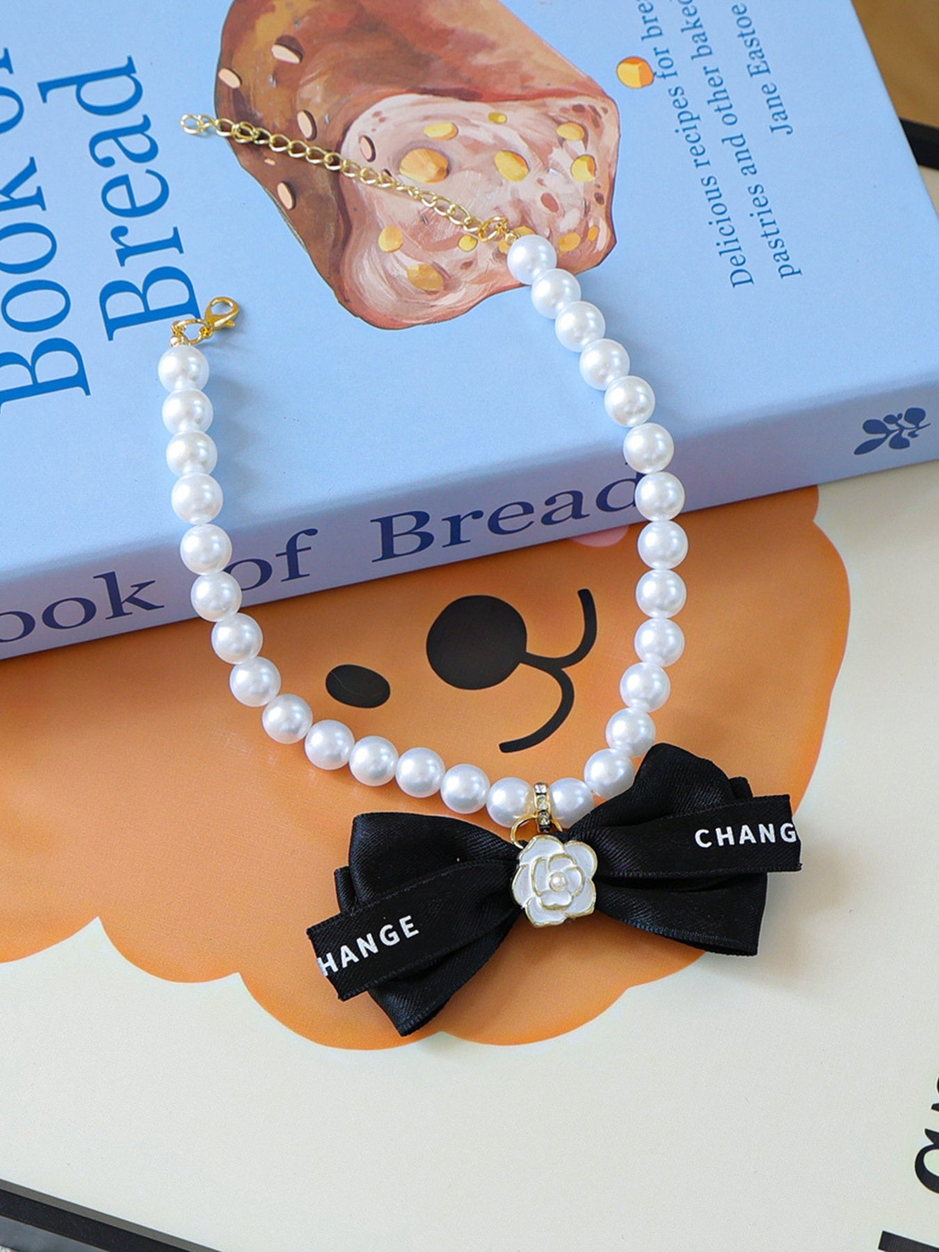 Pearl Bowknot Pet Necklace - Loving It Shop