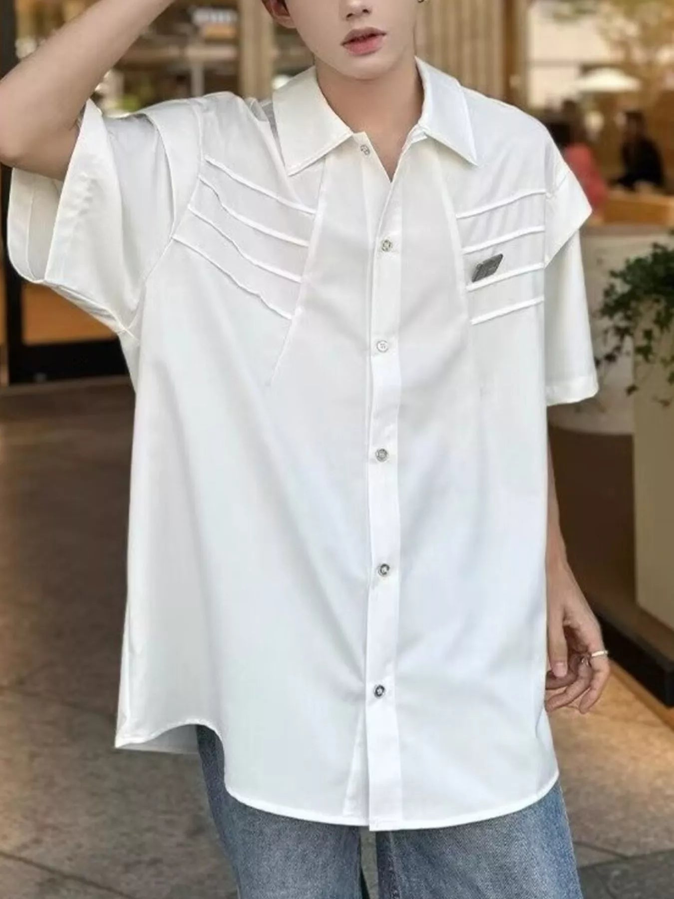 Men's Plus Size Button Up Half Sleeve Shirt - Loving It Shop