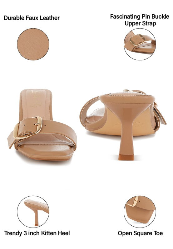 Acacia Buckle Strap Slip On Sandals