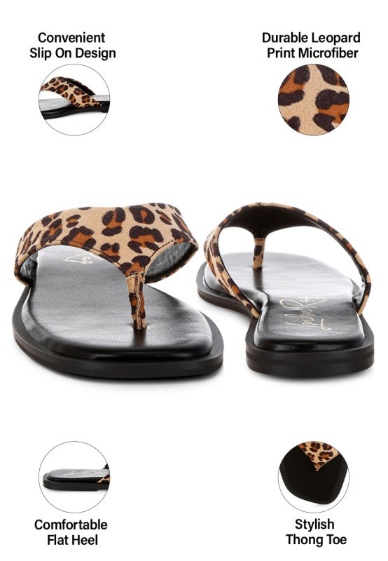 Buchi Animal Print Thong Flats