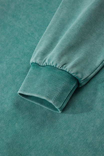 Canton Half Zip Kangaroo Pocket Mineral Wash Baggy Hoodie