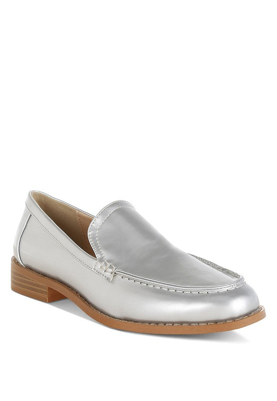 Corleone Pleather Stacked Heel Loafers