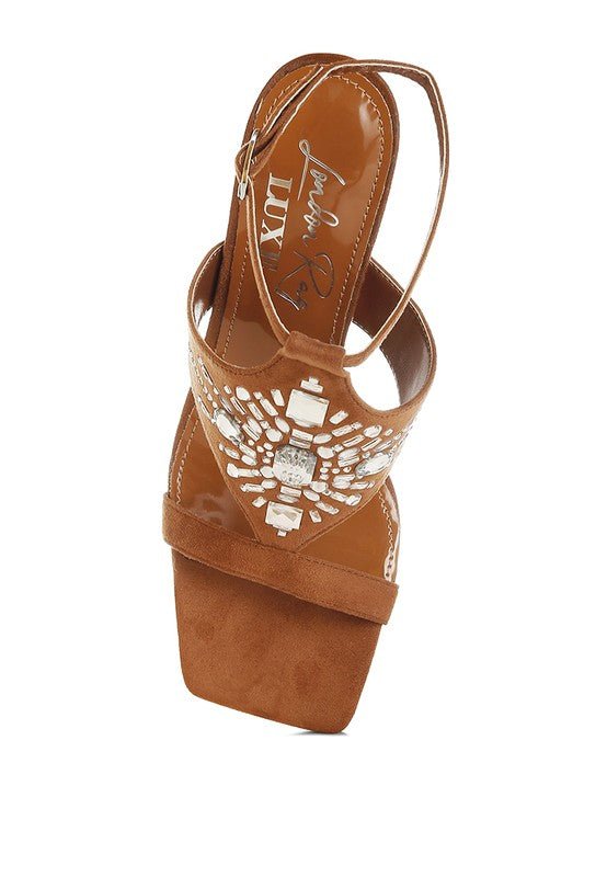Warda Jeweled Shiny Stiletto Heels - Loving It Shop
