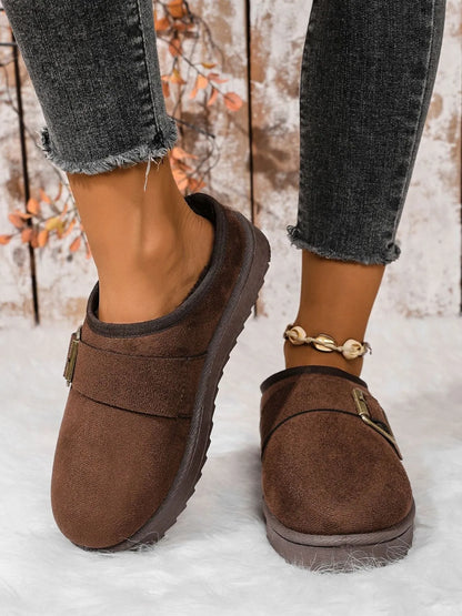 Cozy Buckle Suede Winter Slippers - Loving It Shop