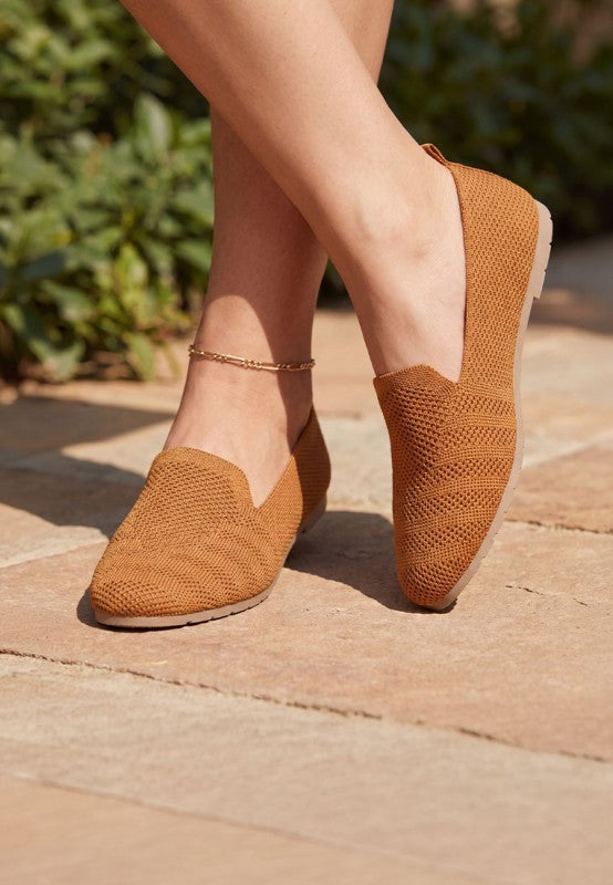 Akili Knit Textile Solid Flats