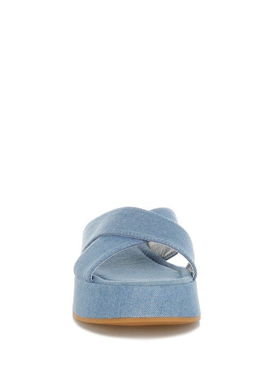 Karbi Denim Flatform Slip Ons - Loving It Shop