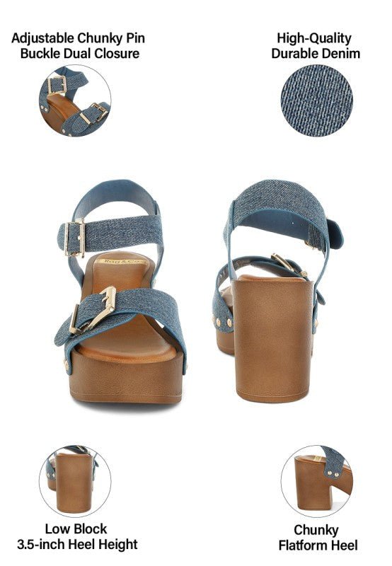 Vipasa Studded Denim Clog Sandals - Loving It Shop
