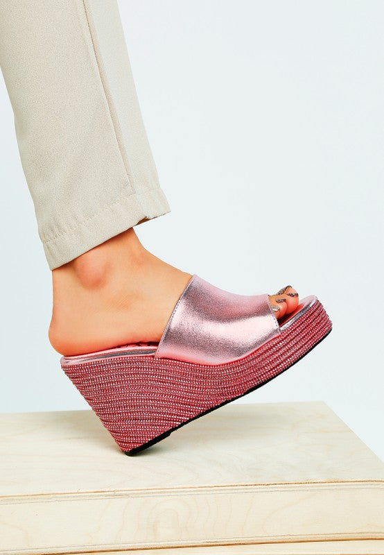 No Filter Wedge Heel Peep Toe Sandals