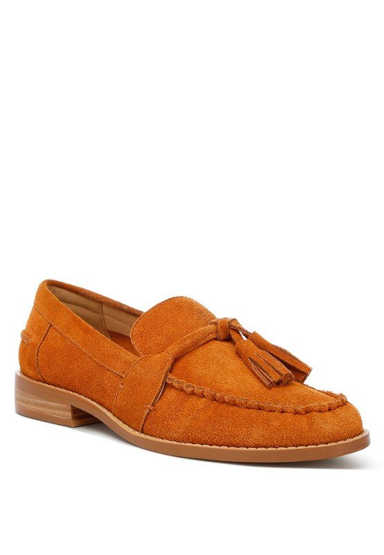 Rhone Tassels Detail Genuine Suede Loafers - Loving It Shop