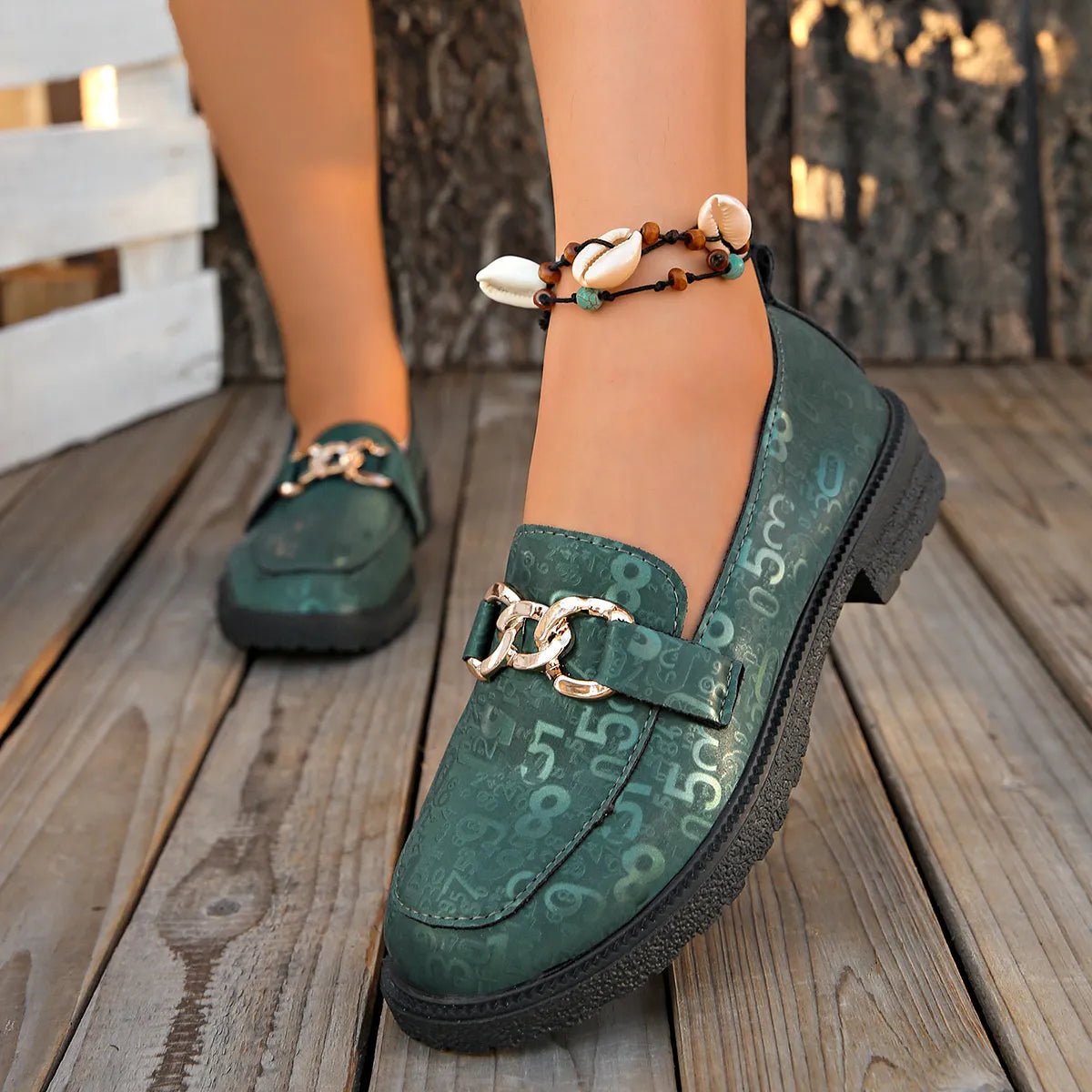Round Toe Block Heels Loafers - Loving It Shop