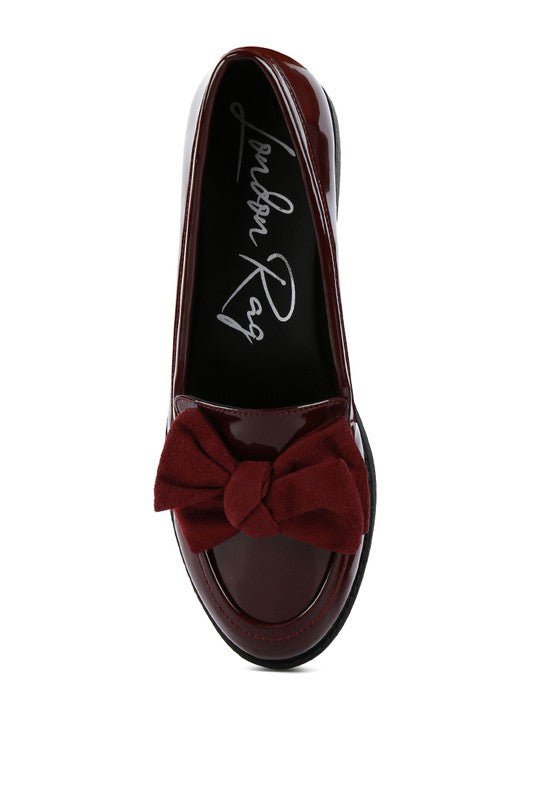 BOWBERRY BOW - TIE PATENT LOAFERS - Loving It Shop