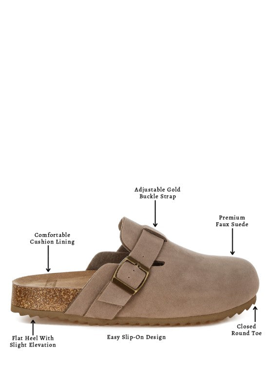 Ratiha Buckle Accent Slip-On Footbed Mules