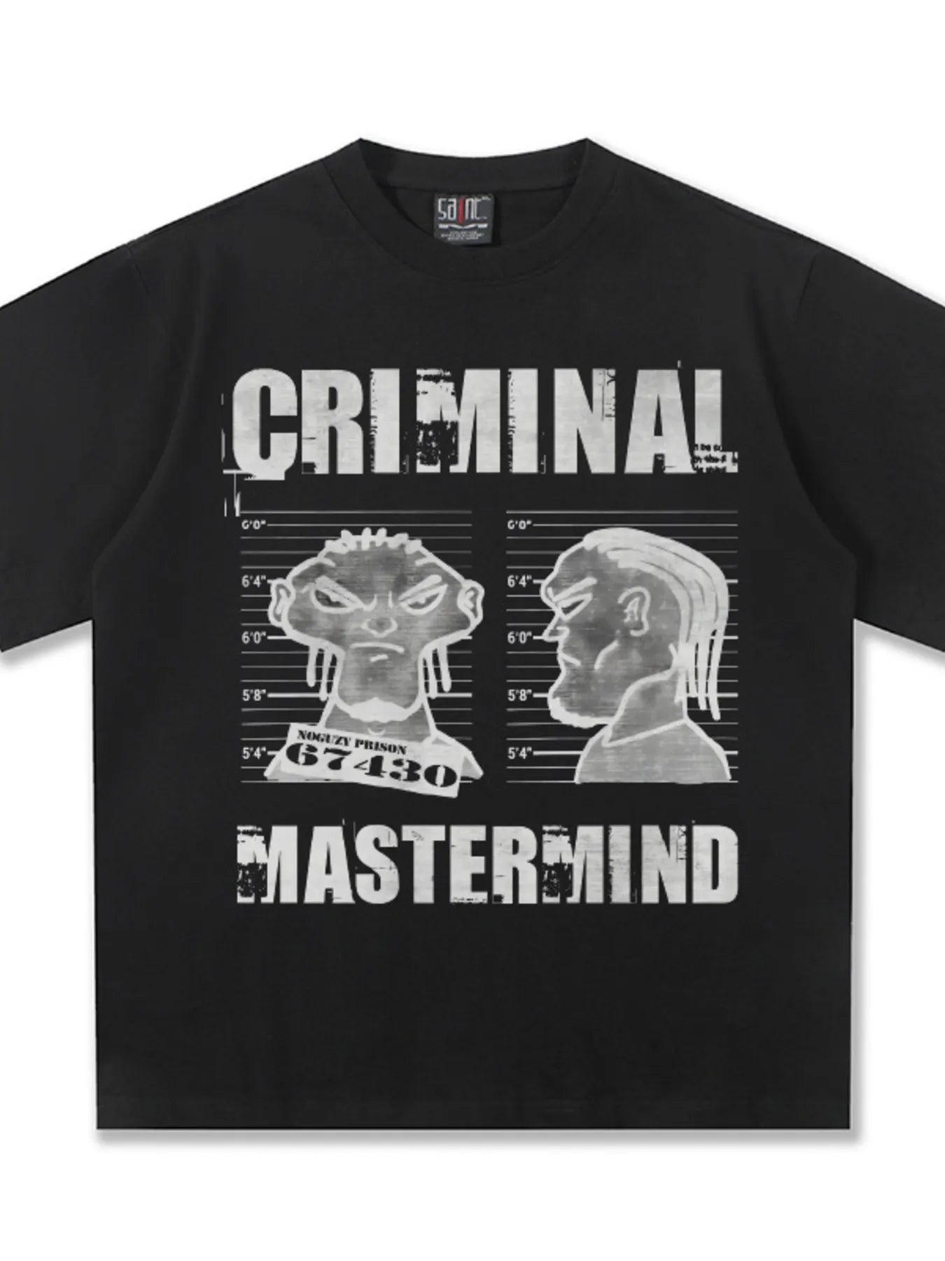 Men's Criminal Mastermind Graphic Oversized T-Shirt - Loving It Shop