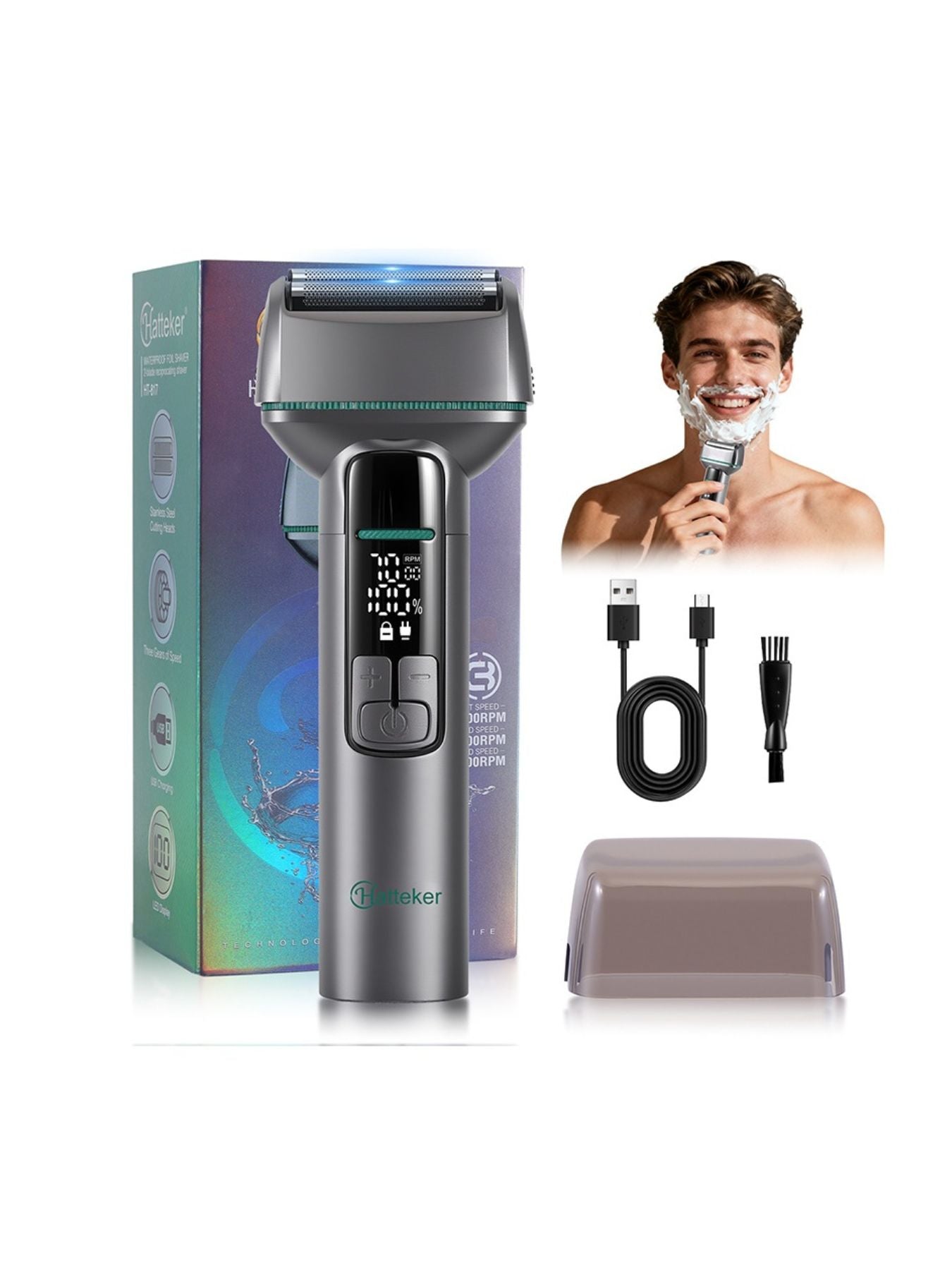 Rechargeable Electric Shaver with LED Display - Loving It Shop