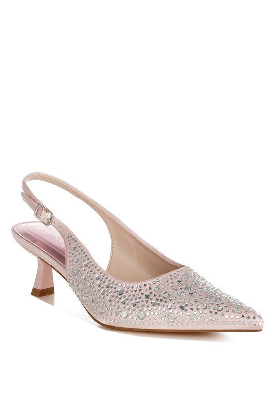 Vernaos Pointed Toe Rhinestone Slingbacks - Loving It Shop