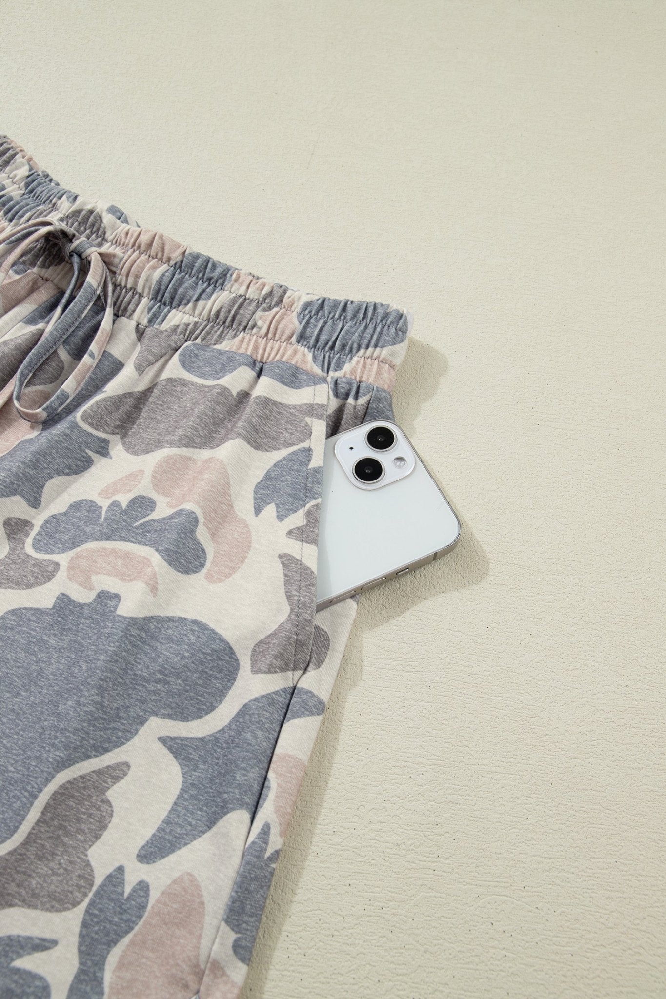 Multicolour Camouflage Loose Tee Drawstring Shorts 2pcs Outfit - Loving It Shop