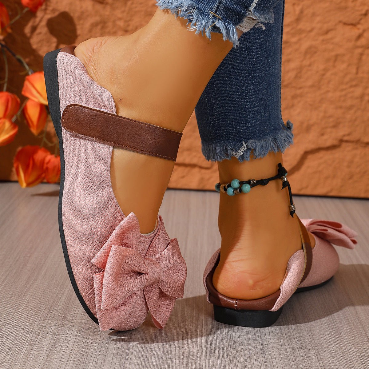 Bow Decor Round Toe Slip - Ons - Loving It Shop