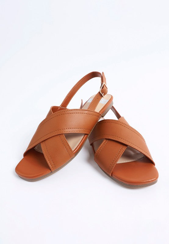 Jamon Classic Cross-Strap Buckled Flats
