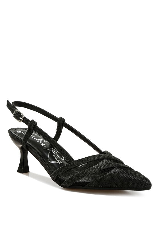 Daldra Kitten Heel Slingback Sandals - Loving It Shop