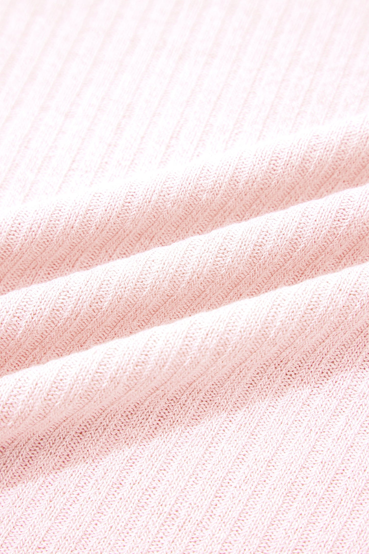 Light Pink Collared V Neck Ribbed Tee