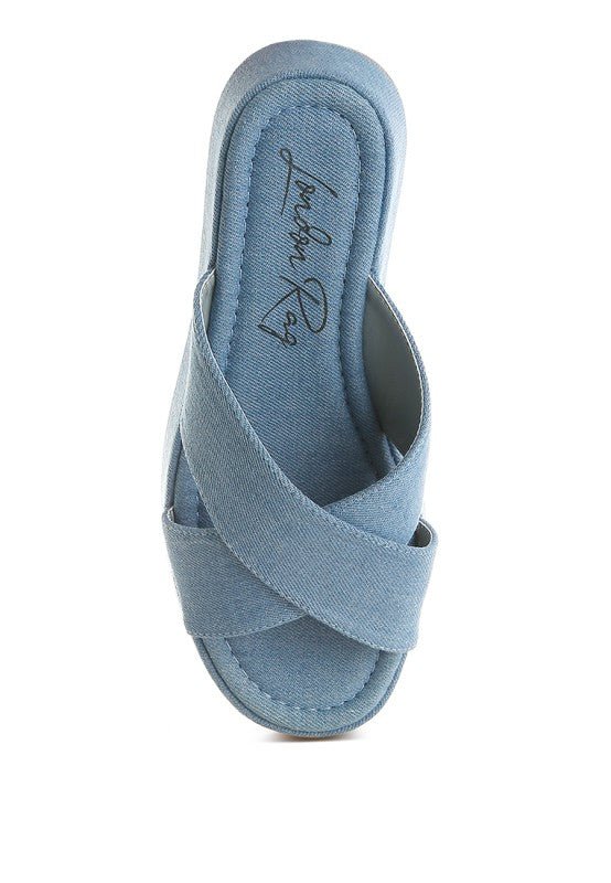 Karbi Denim Flatform Slip Ons - Loving It Shop