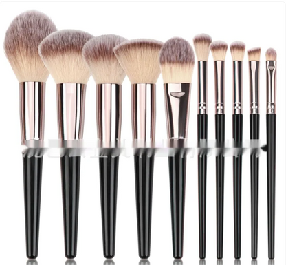 Black Makeup Brush Set – Face &amp; Eyes