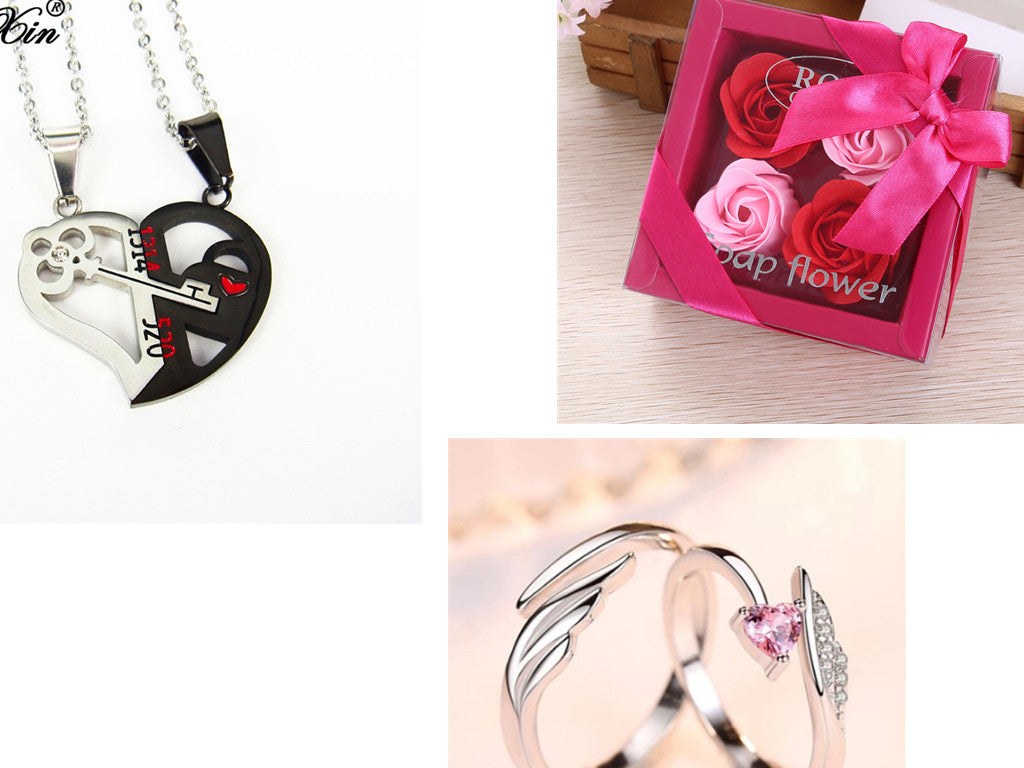 4 Rose Soap Flowers Gift Box For Valentine&