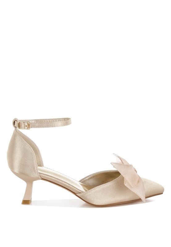 Cadell Bow Detail Satin Sandals - Loving It Shop