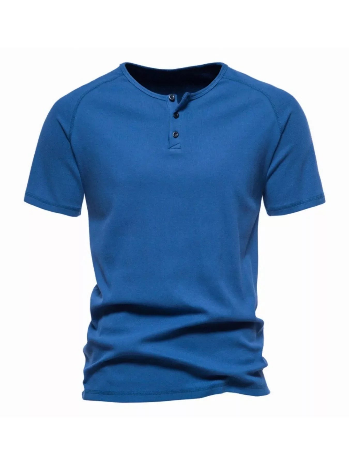Men's Plus Size Button Detail Casual Henley T-Shirt - Loving It Shop