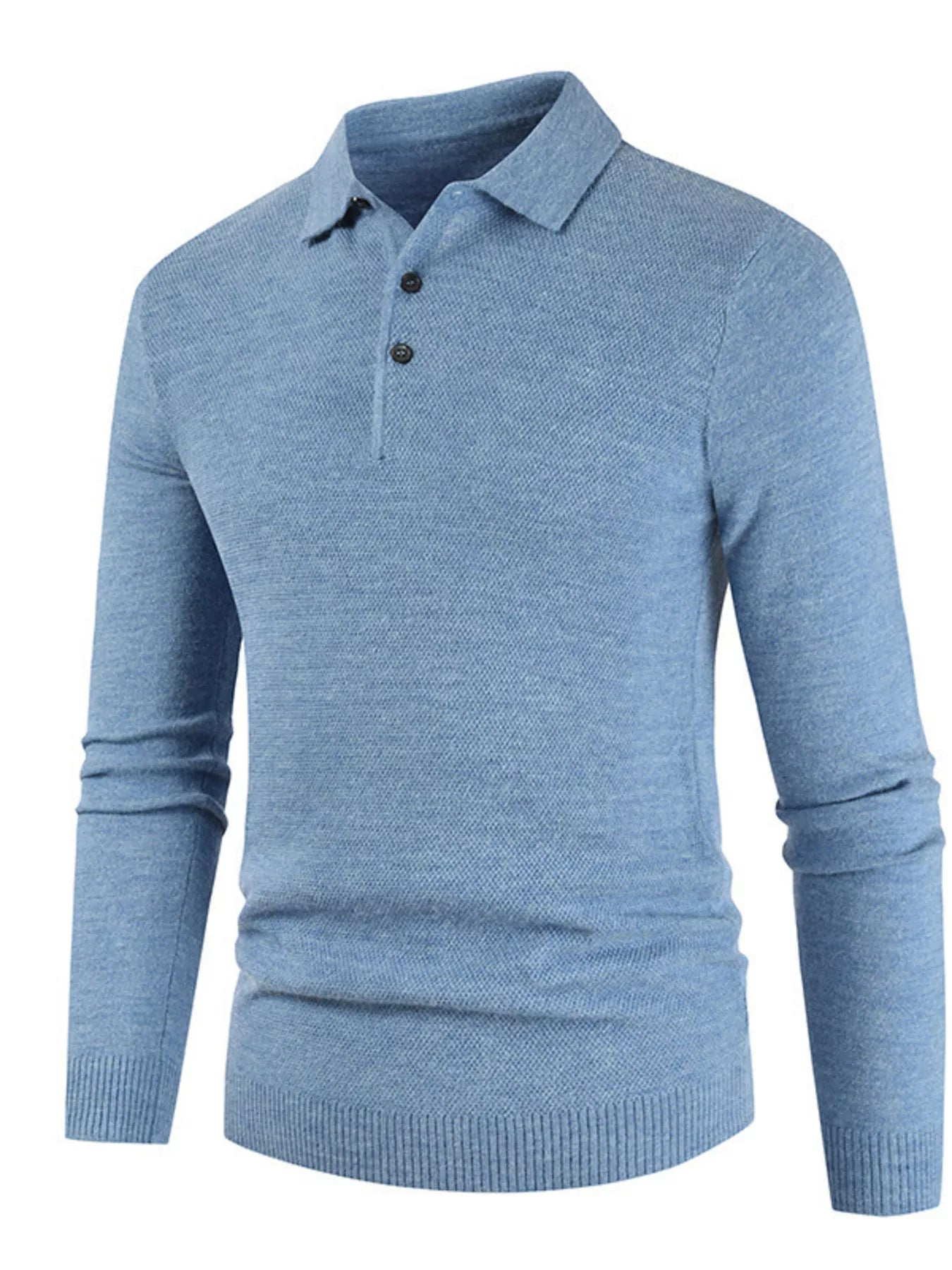 Men's Plus Size Button Detail Long Sleeve Knit Top