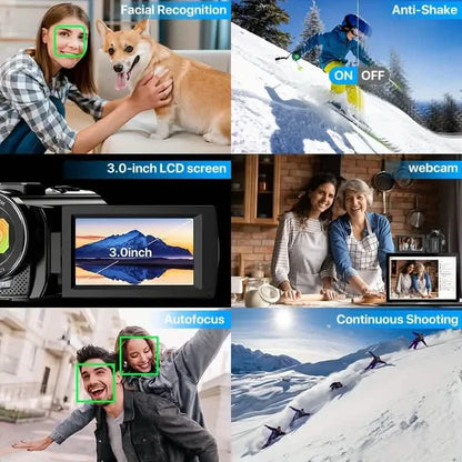 16x Zoom 1080P HD Digital Camera Bundle with 2 Batteries, 32G TF Card, Mic, Hood &amp; Bag