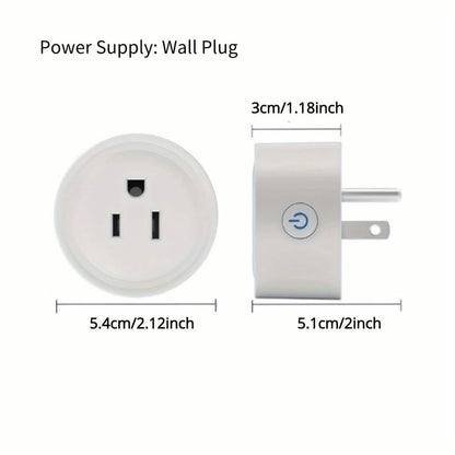 Smart WiFi Plug Outlet Adapter, Works with Alexa &amp; Google, Timer, Voice Control, 2.4GHz Network Home Automation
