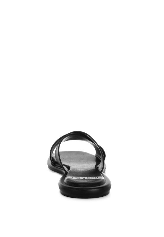 Shosa Genuine Leather Criss-Cross Flats