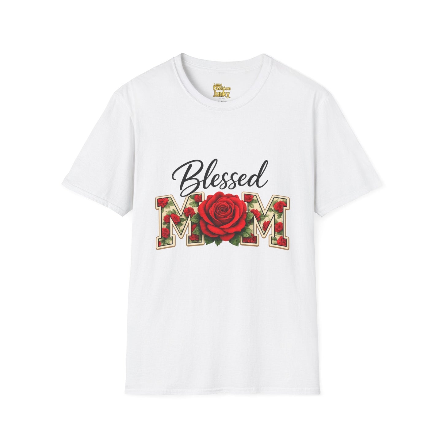 Blessed Mom rose embellished MOM T-Shirt | Mother's Day floral tee
