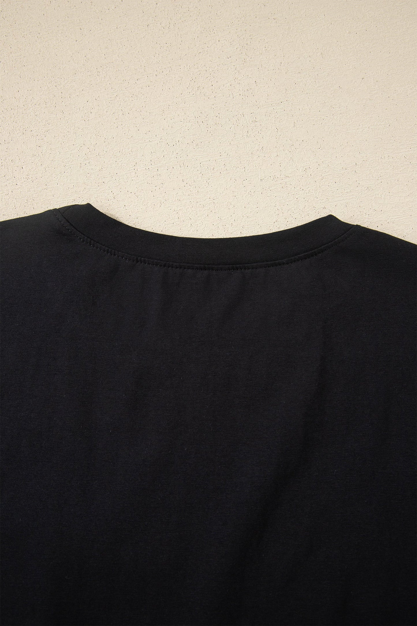 Black Varsity Striped Short Sleeve Crew Neck T Shirt